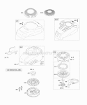 Blower HousindShrouds Flywheel Rewind Starter Diagram and Parts List for 12H672-0005-B1  Briggs and Stratton Engine